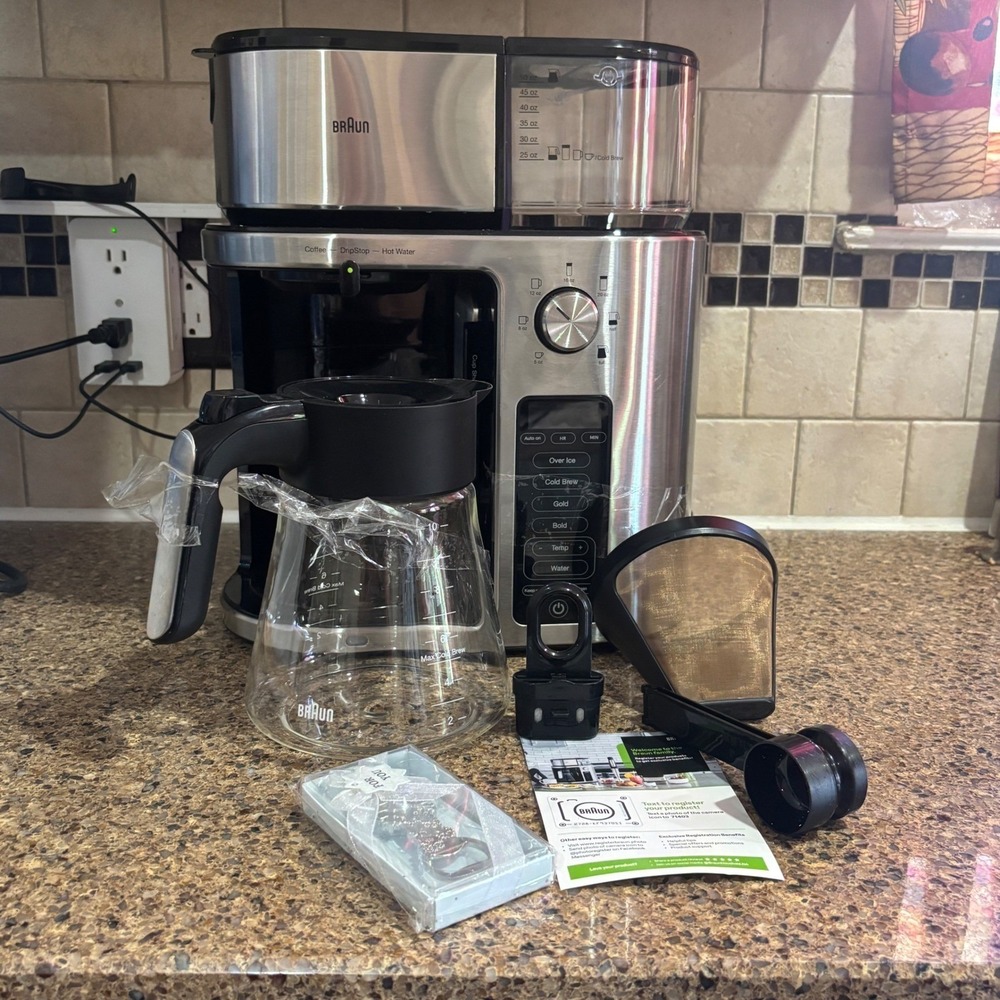 Braun MultiServe Coffee Maker Stainless Steel  10 Cup Carafe with cold brew - Picture 4 of 13